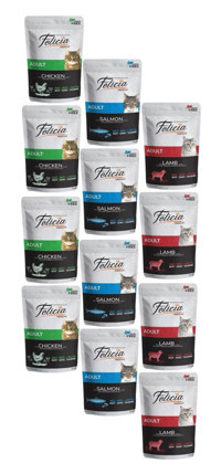Felicia Karışık Parça Etli Yaş Kedi Maması 12x85 gr
