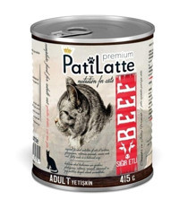 Kiart Pati Latte Sığır Parça Etli Yaş Kedi Maması 24x415 gr