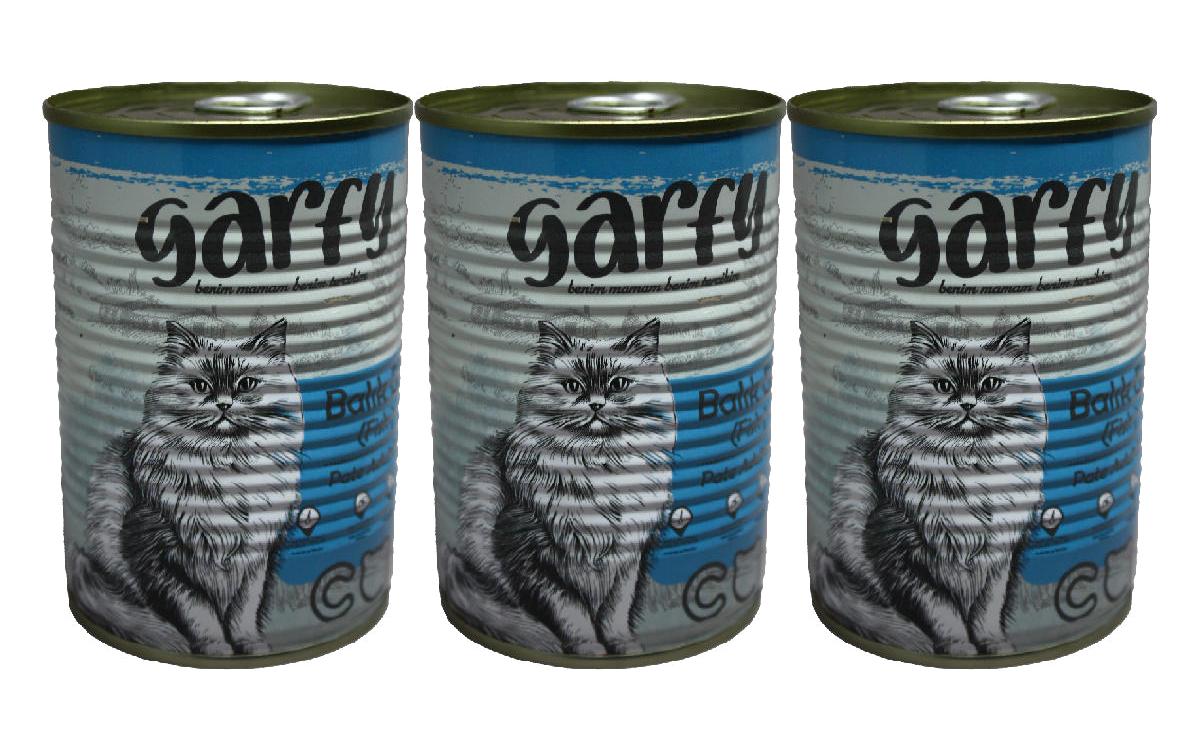 Garfy Balık Parça Etli Yaş Kedi Maması 3x400 gr