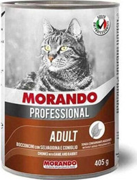 Morando Professional Av Hayvanlı-Tavşan Parça Etli Yaş Kedi Maması 12x405 gr