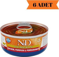 N&d Pumpkin Balkabak-Tavuk Parça Etli Yaş Kedi Maması 6x70 gr