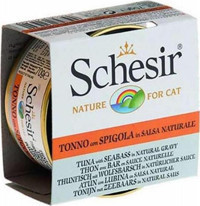 Schesir Ton Balıklı-Levrek Parça Etli Yaş Kedi Maması 6x70 gr