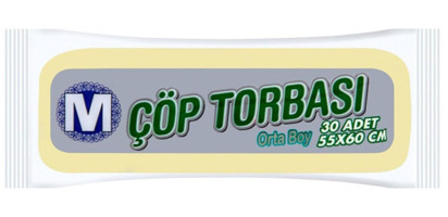 Migros Şeffaf Orta Boy 55x60 cm Çöp Poşeti 30 Adet