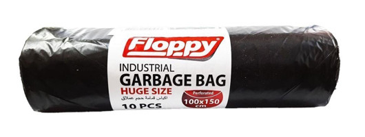 Floppy Extra Dayanıklı Hantal Boy 100x150 cm Çöp Poşeti 10 Adet Siyah