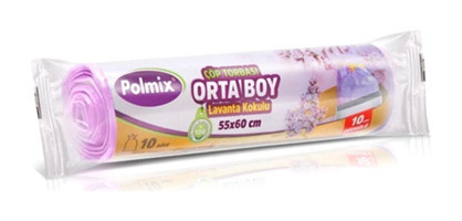 Polmix Lavanta Kokulu Orta Boy 55x60 cm Çöp Poşeti 6x10 Adet Mor