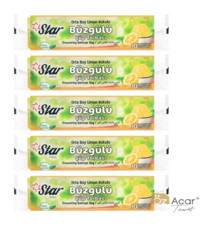 Star Plus Limonlu Kokulu Şeffaf Büzgülü Orta Boy 55x60 cm Çöp Poşeti 5x10 Adet