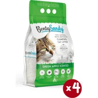 Benty Sandy Yeşil Elma Kokulu Topaklanan İnce Taneli Bentonit Kedi Kumu 4x5 lt