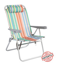 Funky Chairs Katlanır Yatabilen Kolçaklı Çok Renkli Yetişkin Kamp Sandalyesi