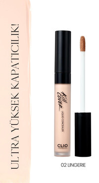 Clio Kill Cover 02 Lingerie Göz Altı ve Yüz Likit Fırça Kapatıcı