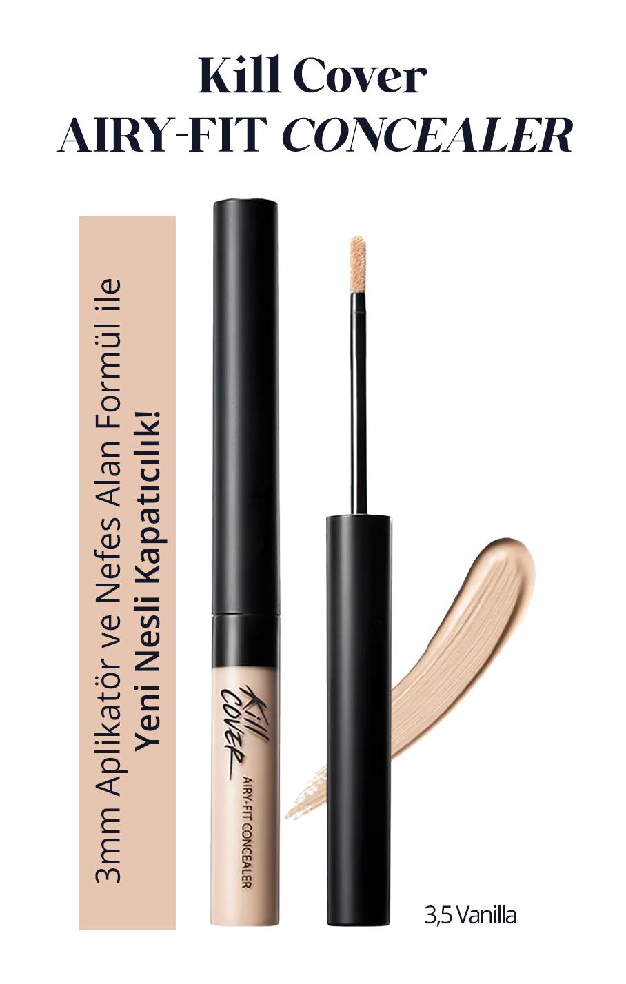 Clio Kill Cover Airy-Fit 3.5 Vanilla Göz Altı ve Yüz Likit Fırça Kapatıcı