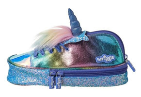 Smiggle Ayakkabı Mor Unicorn Boynuzlu Çok Renkli Düz Bez Bölmeli Tek Gözlü Cüzdan Kalemlik