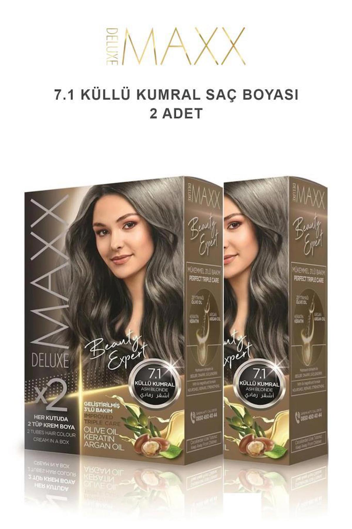 Maxx Deluxe 7-1 Küllü Kumral Krem Saç Boyası 2x50 ml