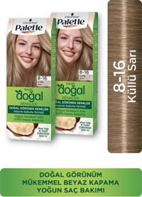 Palette Kalıcı 8-16 Küllü Sarı Organik Amonyaksız Vegan Krem Saç Boyası 3x50 ml