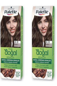 Palette Kalıcı 4-0 Kahve Organik Amonyaksız Vegan Krem Saç Boyası 2x50 ml