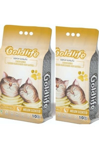 Goldlife Kavun Kokulu Topaklanan İnce Taneli Bentonit Kedi Kumu 2x10 lt