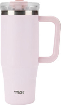 Tyeso QQ Paslanmaz Çelik 1.2 lt Pipetli Outdoor Termos Açık Pembe