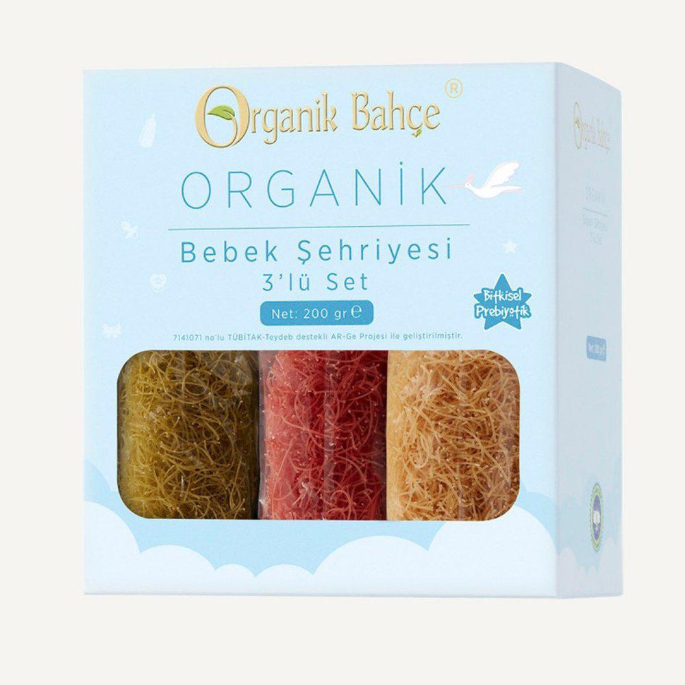 Organik Bahçe Laktozsuz Tahılsız Glutensiz Organik Yulaflı Bebek Makarnası 3x200 gr