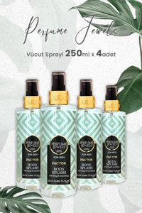 Eyüp Sabri Tuncer Body Splash Factor Yasemin-Gül Kadın Vücut Spreyi 4x250 ml