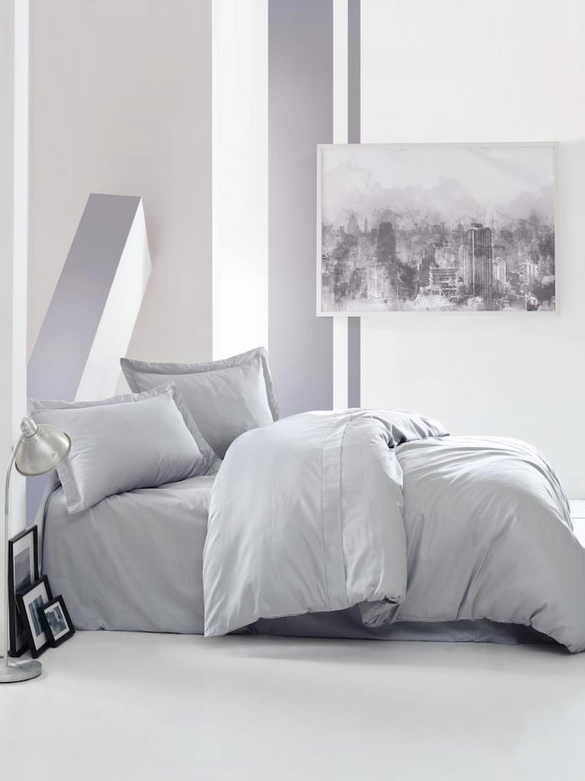 Cotton Box Pamuk 160x220 cm Lastikli Tek Kişilik Nevresim Takımı Gri