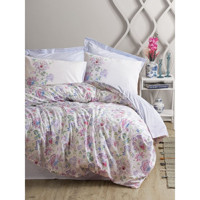 Cotton Box Adsila Pamuklu 160x220 cm Lastikli Bohem Tek Kişilik Nevresim Takımı Mavi