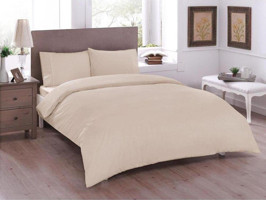 Taç Basic Ranforce 160x220 cm Lastikli Tek Kişilik Nevresim Takımı Bej