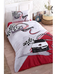 Taç Ranforce 160x220 cm Lastikli Araba Tek Kişilik Nevresim Takımı Çok Renkli