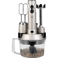 Goldmaster Elanamax 1500 ml Plastik Hazneli Turbolu 4 Bıçaklı 5'li Blender Seti Gümüş