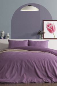 Doqu Home Pure Line Pamuk 160x220 cm Lastikli Tek Kişilik Nevresim Takımı Gül Kurusu