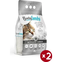 Benty Sandy Topaklanan İnce Taneli Aktif Karbonlu Bentonit Kedi Kumu 2x5 lt