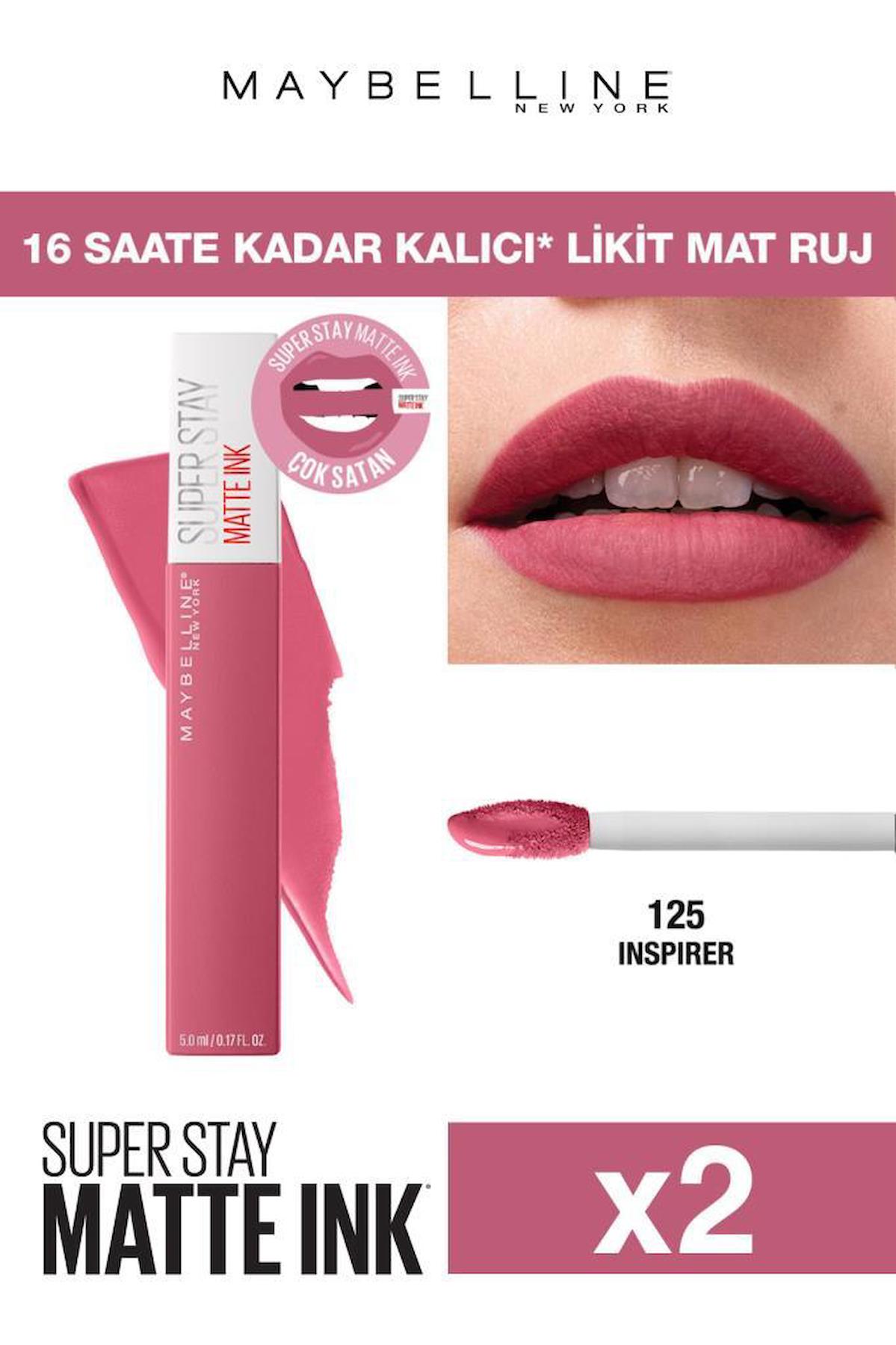 Maybelline New York Superstay Matte Ink 125 Inspirer Kalıcı Mat Likit Fırçalı Ruj
