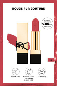 Yves Saint Laurent Rouge Pur Couture N2 Kalıcı Saten Krem Lipstick Ruj