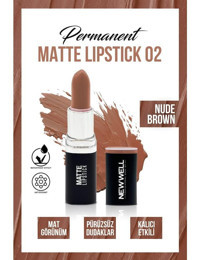 New Well Permanent Matte 2 Nude Brown Kalıcı Mat Krem Lipstick Ruj