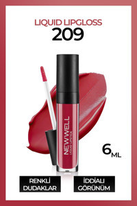 New Well 209 Parlak Likit Fırçalı Ruj