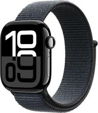 Apple Watch Series 10 GPS WatchOS Su Geçirmez 42 mm Simsiyah Alüminyum Kasa ve Mürekkep Moru Spor Loop Kordon Dikdörtgen Unisex Akıllı Saat