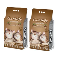 Goldlife Kahve Kokulu Topaklanan İnce Taneli Bentonit Kedi Kumu 2x10 lt