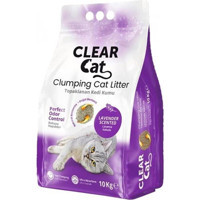 Clear Cat Lavanta Kokulu Topaklanan İnce Taneli Bentonit Kedi Kumu 10 kg