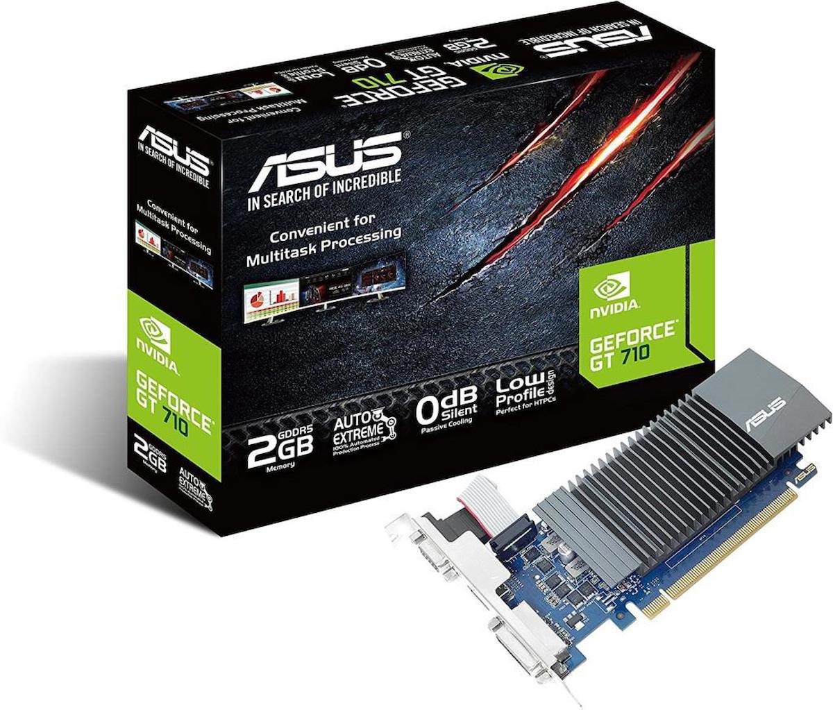 Asus GT 710 2 GB DDR3 PCI-Express 2.0 DX 12 Fansız Fansız Soğutma 64 Bit Masaüstü NVIDIA Ekran Kartı