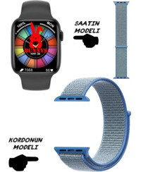 Rabbit Store Watch 8 Pro Android 45 mm Silikon Kordon Kare Unisex Akıllı Saat Göl Mavisi