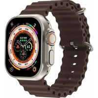 Bunnys Watch 8 Android GPS 49 mm Silikon Kordon Kare Unisex Akıllı Saat Kahverengi