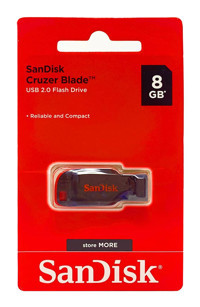 Sandisk Cruzer Blade USB 2.0 Type A 8 GB Flash Bellek Siyah