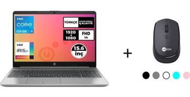 HP 250 G9 723P9EAVB20 Harici Intel Iris Xe Graphics Eligible Intel Core i5 1235U 32 GB Ram 2 + 2 TB SSD 15.6 inç Full HD Windows 11 Home Laptop + Lecoo Kablosuz Mouse
