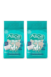 Alice Beyaz Sabun Kokulu Topaklanan İnce Taneli Bentonit Kedi Kumu 2x10 lt