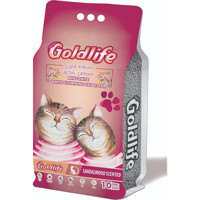 Goldlife Çiçek Kokulu Topaklanan İnce Taneli Aktif Karbonlu Bentonit Kedi Kumu 10 lt