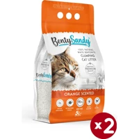Benty Sandy Portakal Kokulu Topaklanan İnce Taneli Bentonit Kedi Kumu 2x5 lt