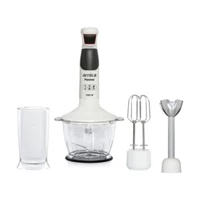 Arnica Panna GH21561 1300 ml Plastik Hazneli Turbolu Çift Bıçaklı 3'lü Blender Seti Beyaz