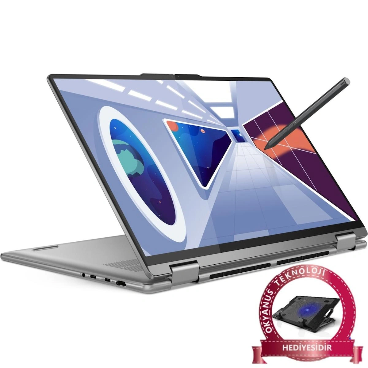 Lenovo Yoga 7 82YN002MTXM4 Harici Intel Iris Xe Graphics Eligible Intel Core i7 1355U 16 GB Ram 1 TB SSD 16 inç Full HD Windows 11 Home Dokunmatik 2'si 1 Arada Laptop