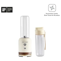 Jumbo Homend Art Food 600 ml Plastik Hazneli Buz Kırıcılı Turbolu 4 Bıçaklı İkili Smoothie Blender Krem