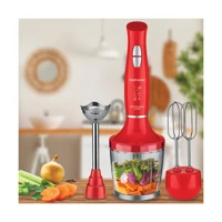 Goldmaster Kitchenmix 3 ın 1 800 ml Plastik Hazneli Turbolu 3'lü Blender Seti Kırmızı