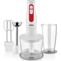 Sinbo 700 ml Çift Bıçaklı 4'lü Mini El Blender Beyaz
