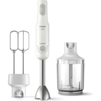 Philips Promix 500 ml Plastik Hazneli Turbolu Çift Bıçaklı 3'lü Mini El Blender Beyaz